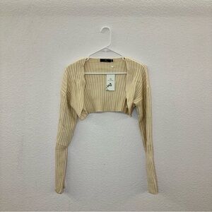 Cream Cropped Cardigan